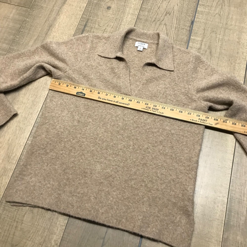 J.CREW Sweater Womens‎ Size M Brown Polo Collar V-Neck Knit Extra Soft Preppy - Picture 7 of 10